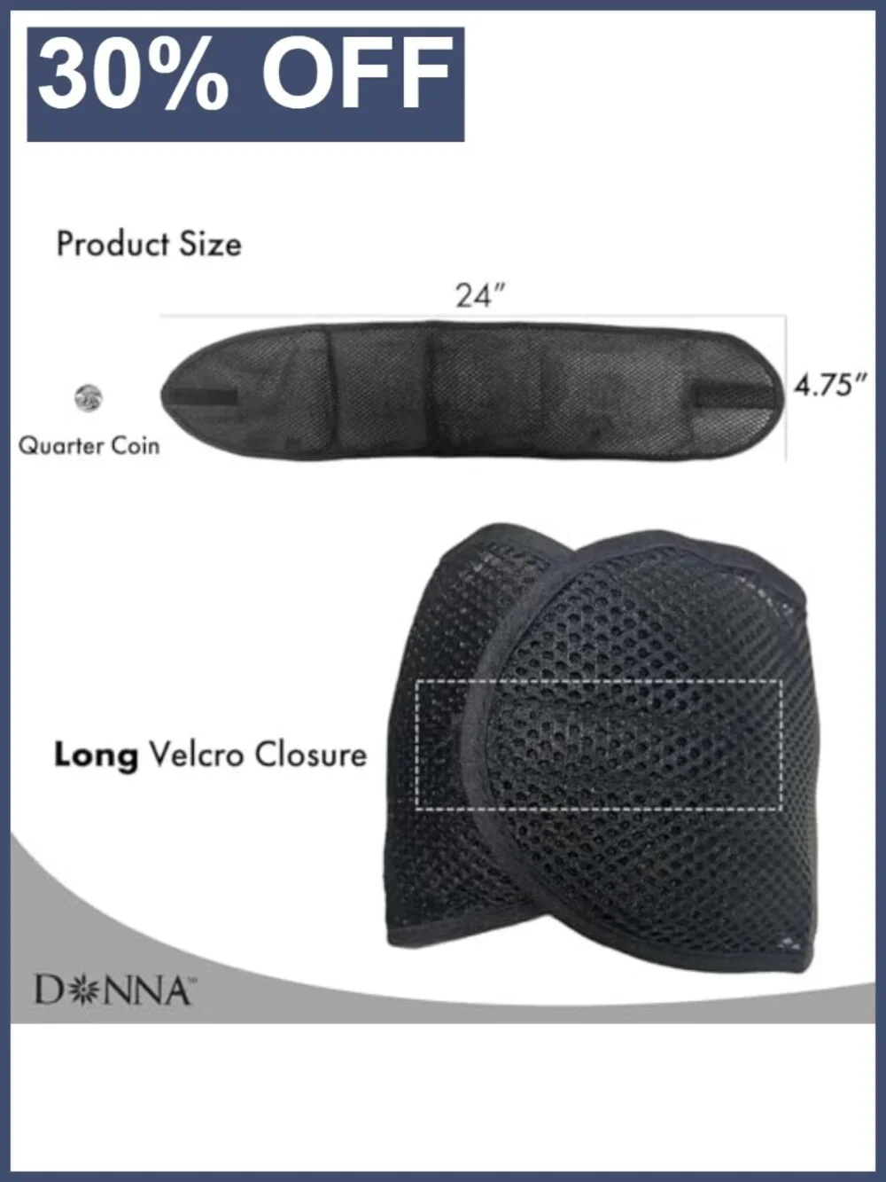 Deluxe Foam Mesh Hair Wrap, Adjustable Head Wrap, Breathable